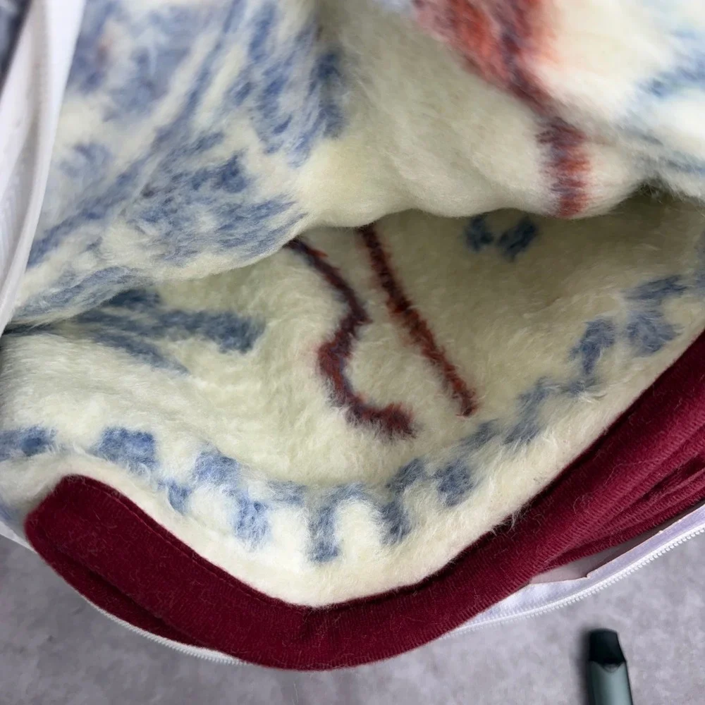 Vtg 90s Y2K Fuzzy Cottagecore Farmhouse Blanket Throw 60x80 Folk Art Country NEW